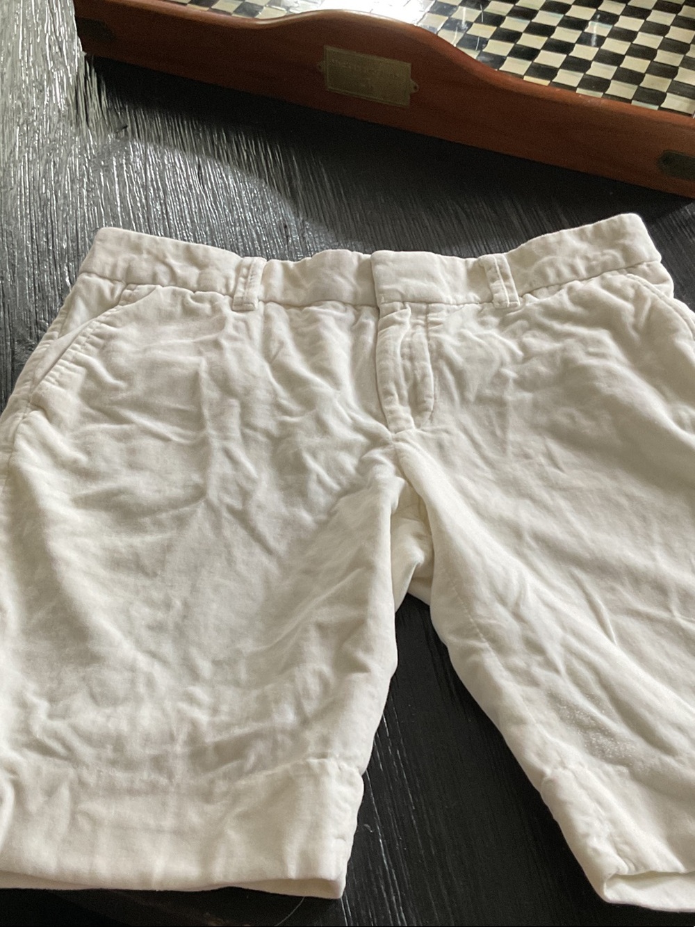 White cream velvet Casual shorts for anytime can dress up or down